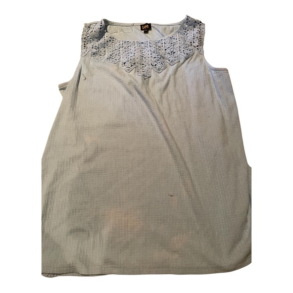 Lee Women's Light Blue Lace Detail Tank Top Size Medium - Picture 1 of 4